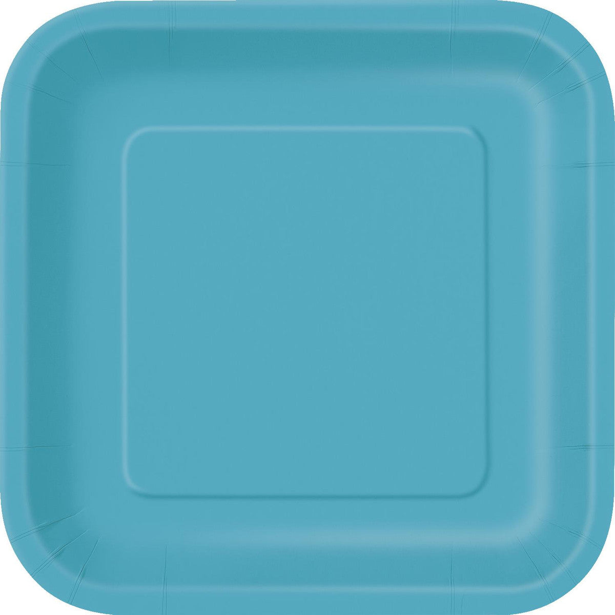 Caribbean Teal Square Paper Plates 18cm (Pack of 8)