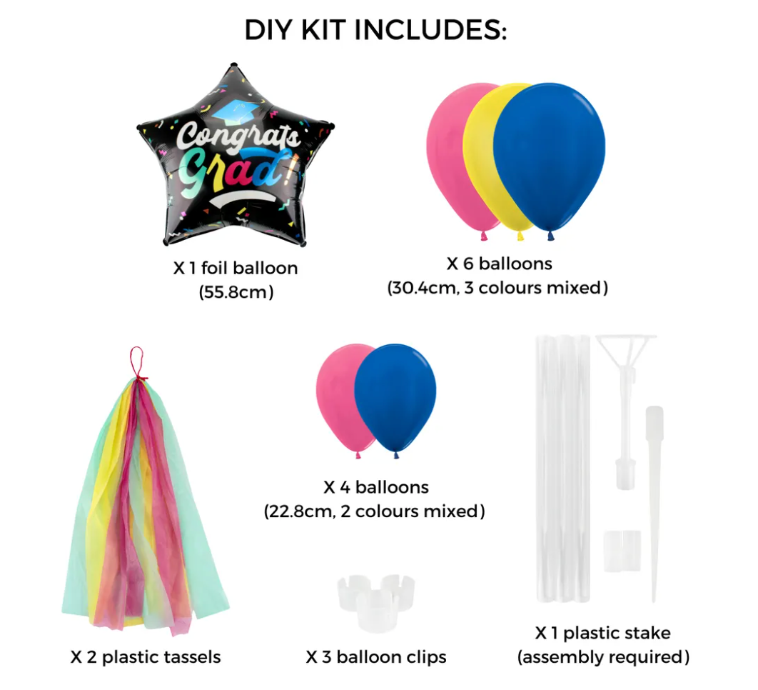 "Congrats Grad" Graduation Balloon Kit - (11 piece set)