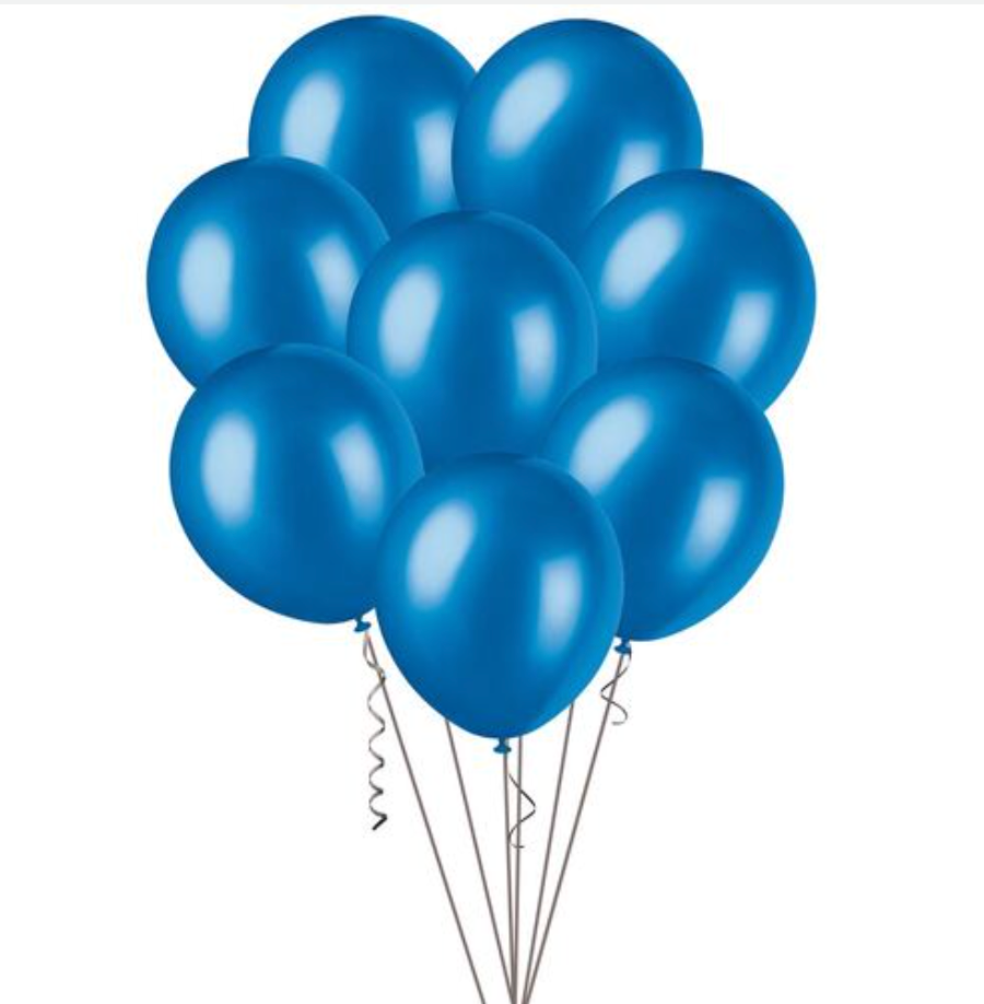 Blue Metallic Balloons 30cm (Pack of 100)