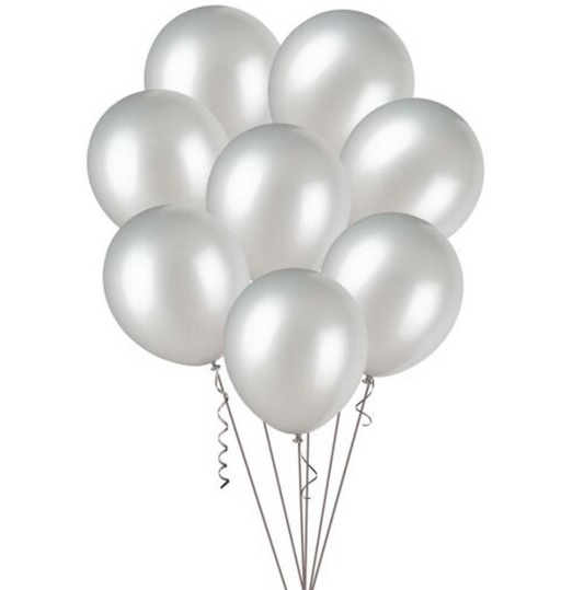 Silver Metallic Balloons 30cm (Pack of 100)