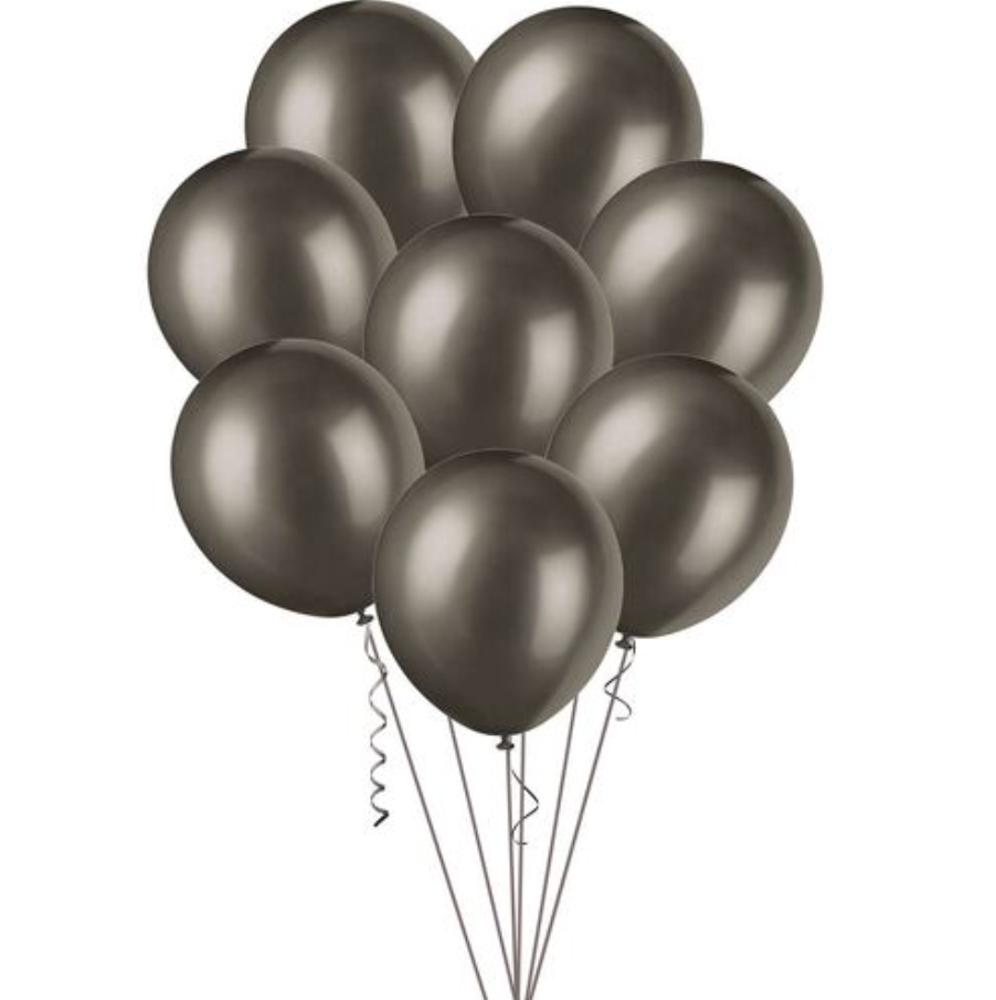 Black Metallic Balloons 30cm (Pack of 100)