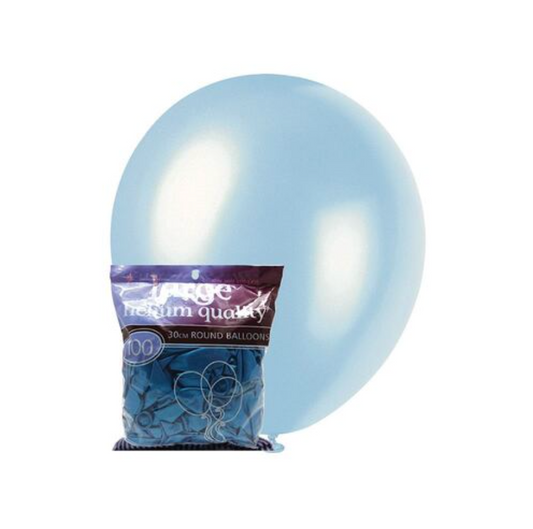 Electric Blue Pearl Balloons 30cm (Pack of 100)