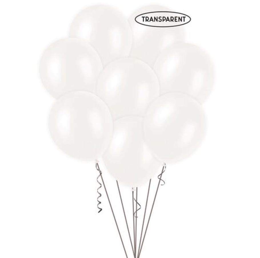 Clear Decorator Balloons 30cm (Pack of 25)