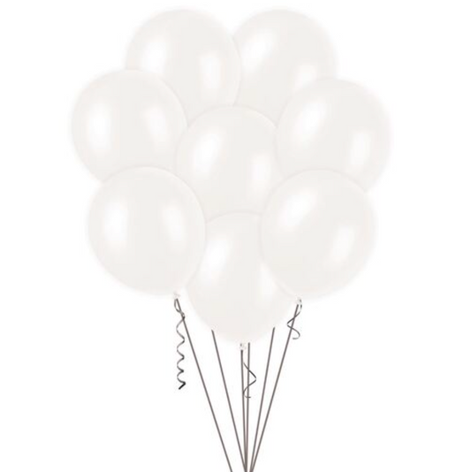 White Decorator Balloons 30cm (Pack of 25)