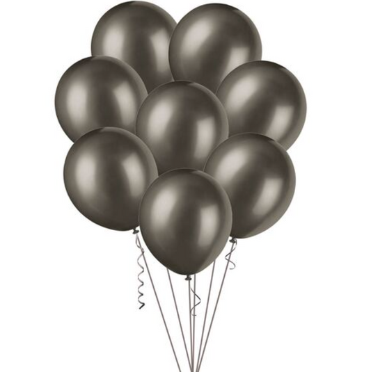 Black Metallic Balloons 30cm (Pack of 25)