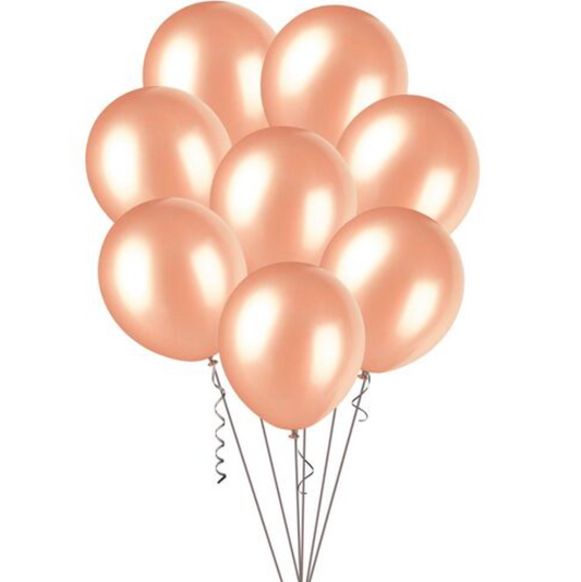 Rose Gold Metallic Balloons 30cm (Pack of 25)