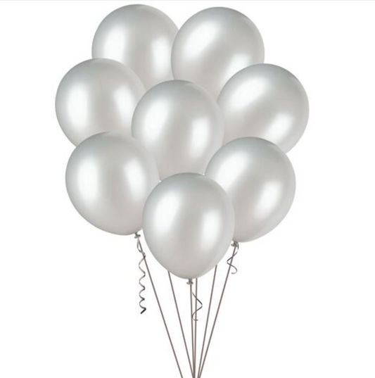 Silver Metallic Balloons 30cm (Pack of 25)