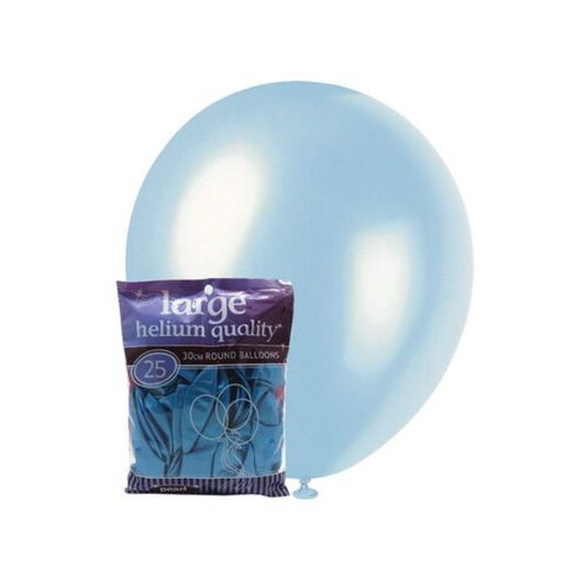 Electric Blue Pearl Balloons 30cm (Pack of 25)