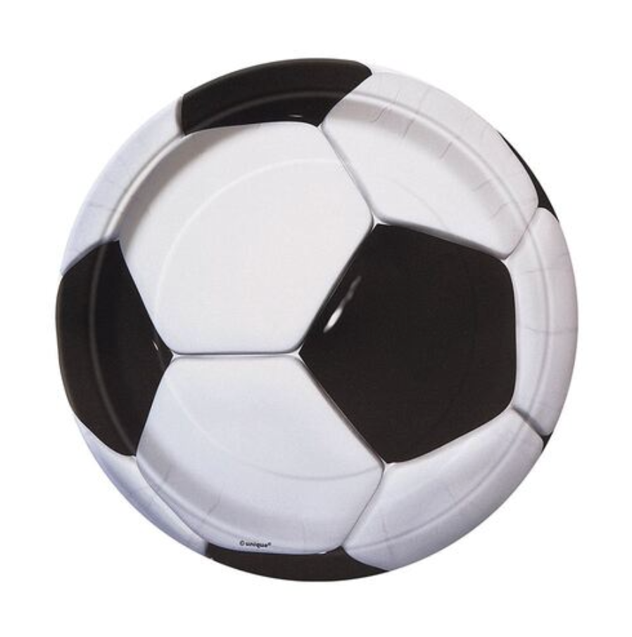 3D Soccer Paper Plates 23cm (Pack of 8)