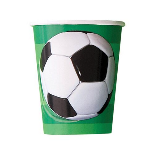 3D Soccer Paper Cups 270ml (Pack of 8)