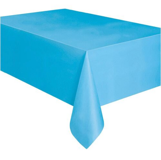 Powder Blue Rectangular Plastic Tablecover 137cm x 274cm