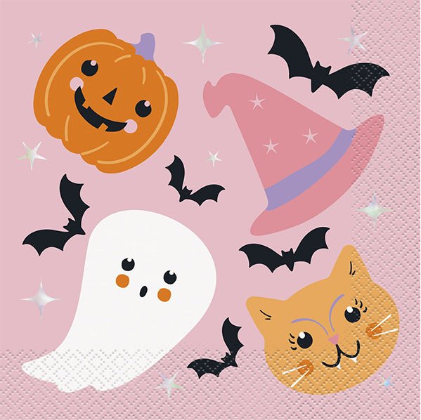 Adorable Halloween Foil Stamped Luncheon Napkins (Pack of 16) - The Party Marketplace