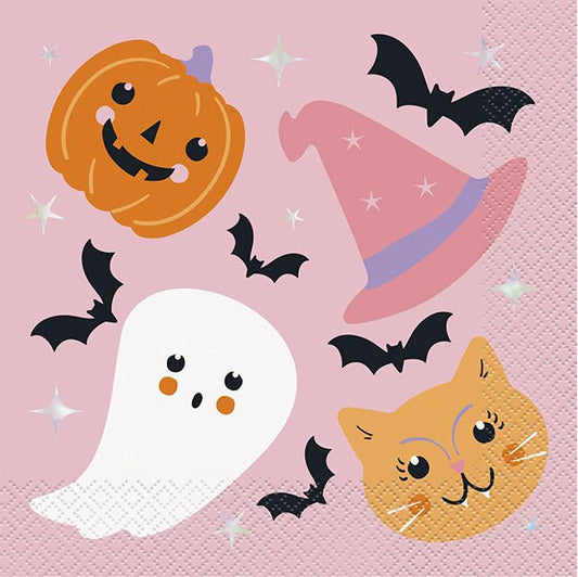 Adorable Halloween Foil Stamped Luncheon Napkins (Pack of 16) - The Party Marketplace