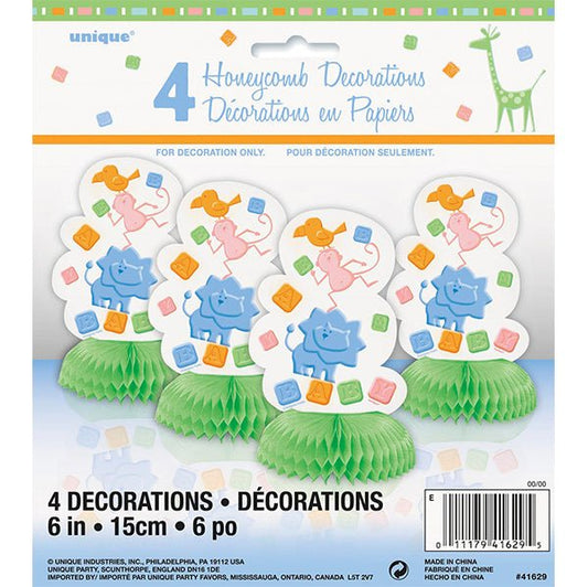 Animal Crackers Mini Honeycomb Decorations (Pack of 4) - The Party Marketplace