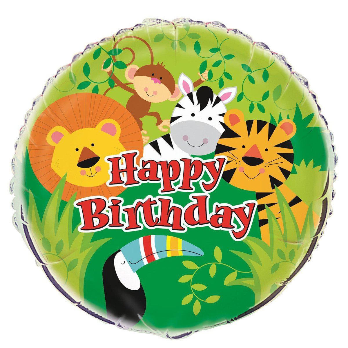 Animal Jungle "Happy Birthday" Foil Balloon 45cm - The Party Marketplace