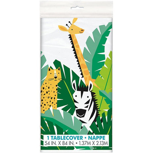 Animal Safari Printed Tablecover 137cm x 213cm - The Party Marketplace