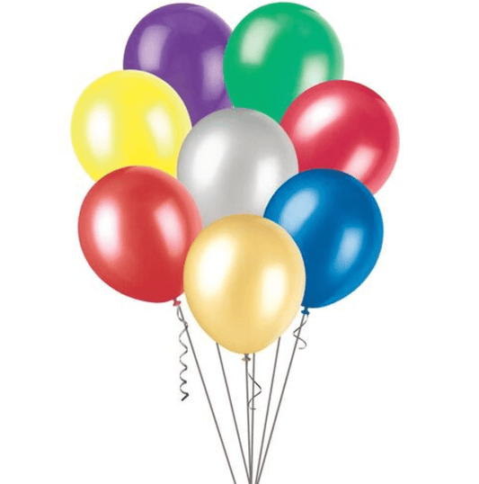 Assorted Colour Metallic Balloons 30cm (Pack of 100) - The Party Marketplace