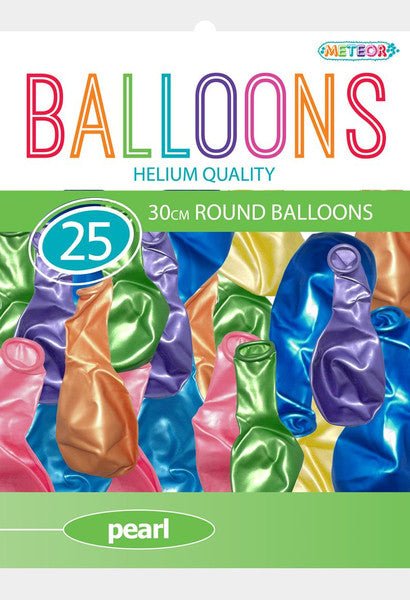 Assorted Colour Pearl Balloons 30cm (Pack of 25) - The Party Marketplace