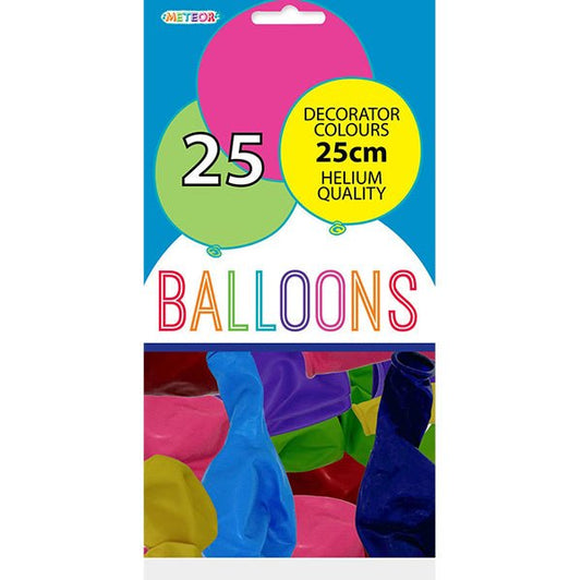 Assorted Decorator Balloons 25cm (Pack of 25) - The Party Marketplace