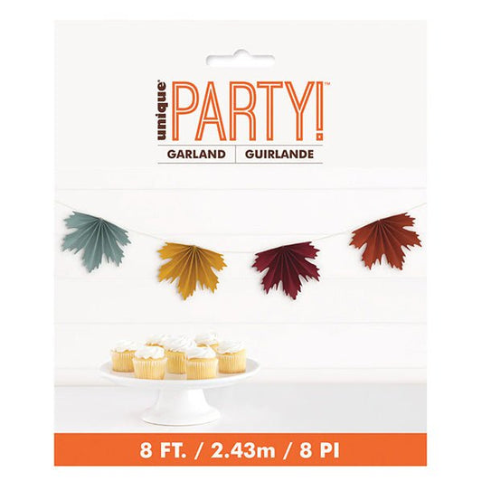 Autumn Leaves - Leaf Paper Garland (2.43m) - The Party Marketplace