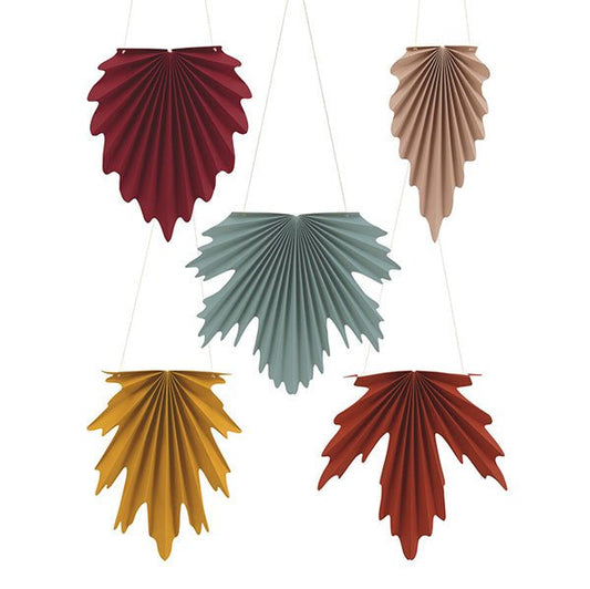 Autumn Leaves - Paper Leaf Hanging Decorations (Pack of 5) - The Party Marketplace