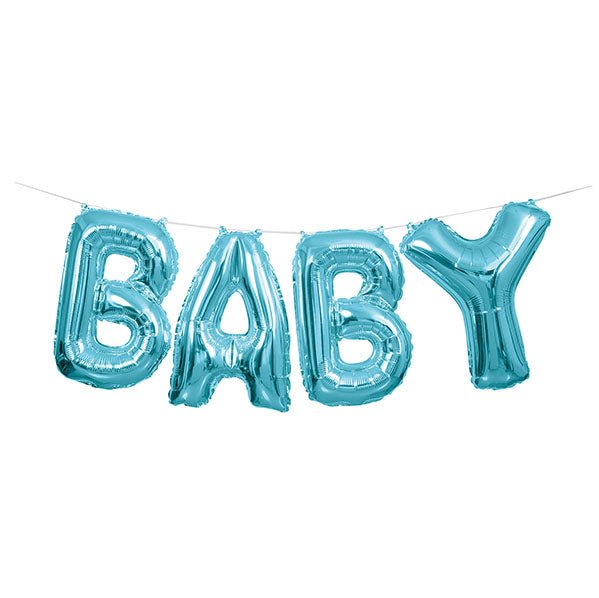 "Baby" Blue Foil Letter Balloon Kit - The Party Marketplace