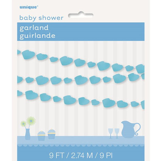 Baby Boy Bootie Paper Garland (2.74m) - The Party Marketplace
