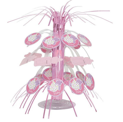 Baby Girl Stork Mini Cascade Centrepiece 21.5cm - The Party Marketplace