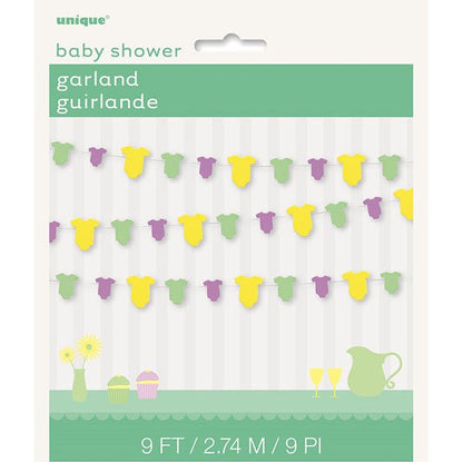 Baby Onesie Paper Garland (2.74m) - The Party Marketplace