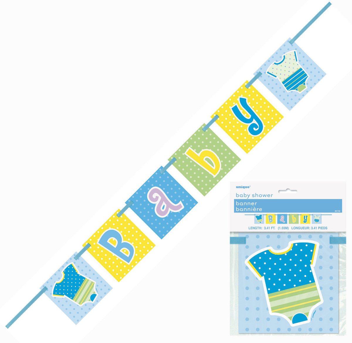 Baby Shower "Baby" Boy Block Banner - 1.03m - The Party Marketplace