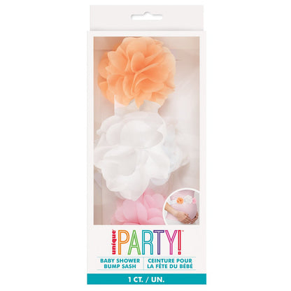 Baby Shower Flower Bump Sash - The Party Marketplace