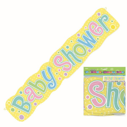 "Baby Shower" Giant Jointed Banner - 1.36m - The Party Marketplace