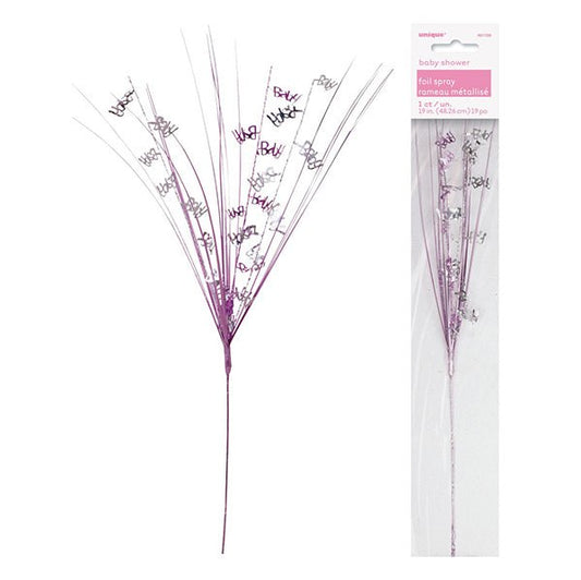 Baby Shower Pink Foil Spray 48.5cm - The Party Marketplace