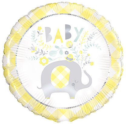 Baby Shower Yellow Foil Balloon 45cm - The Party Marketplace