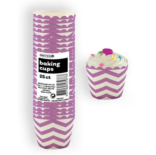 Baking Cups - Chevron Pretty Purple (Pack of 25) - The Party Marketplace