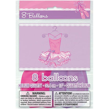 Ballerina Assorted Colour Balloons 30cm (Pack of 8) - The Party Marketplace