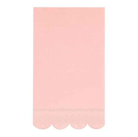 Ballet Pink Scalloped Edge Guest Napkins (Pack of 16) - The Party Marketplace