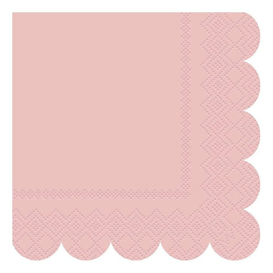 Ballet Pink Scalloped Edge Luncheon Napkins (Pack of 16) - The Party Marketplace