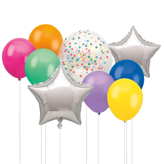 Balloon Bouquet Kit "Colourful Star" (9 piece set) - The Party Marketplace