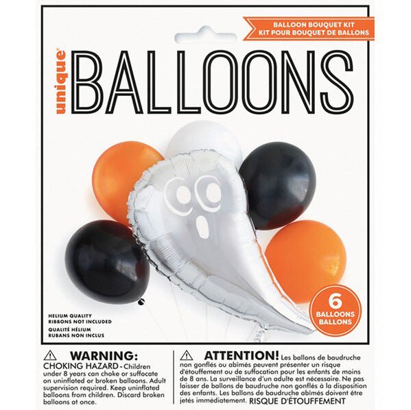 Balloon Bouquet Kit "Spooky Ghost" (6 piece set) - The Party Marketplace