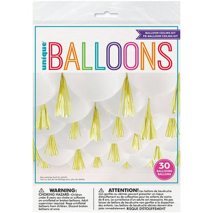 Balloon Ceiling Kit - White & Gold - The Party Marketplace