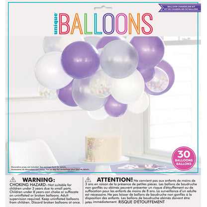 Balloon Chandelier Kit - Purple Galaxy (30 piece set) - The Party Marketplace