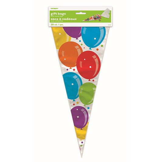 Balloons Cone Cello Bags (Pack of 20) - The Party Marketplace
