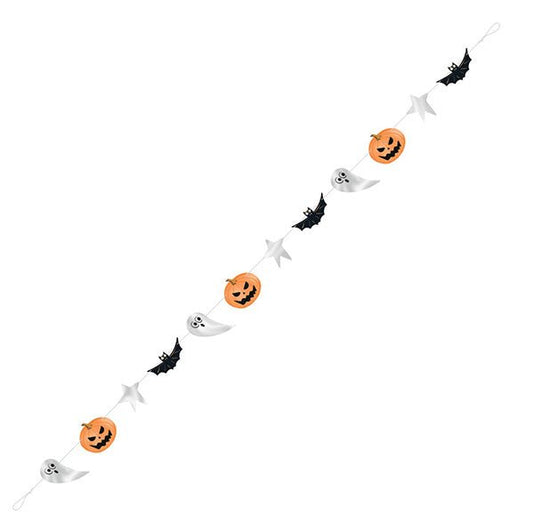 Bats & Boos Halloween Foil Stamped Garland (2.59m) - The Party Marketplace