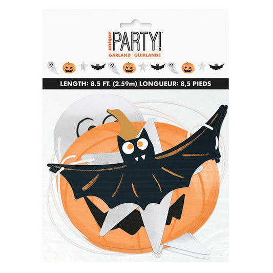 Bats & Boos Halloween Foil Stamped Garland (2.59m) - The Party Marketplace