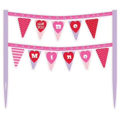 "Be Mine" Valentine Cake Banner (16.5cm) - The Party Marketplace
