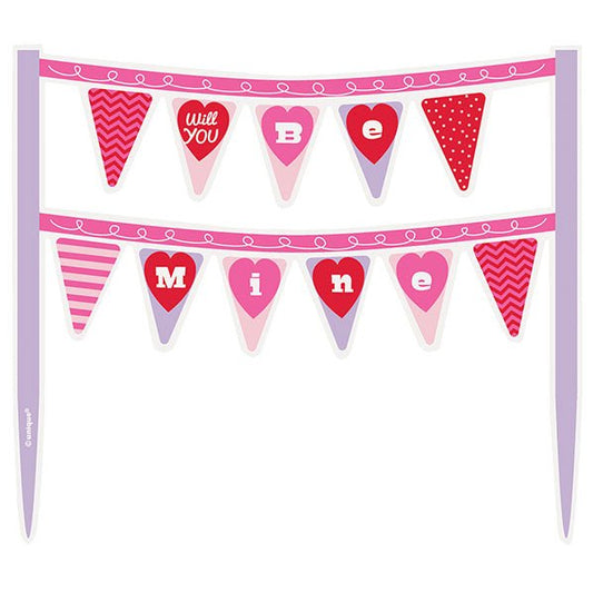 "Be Mine" Valentine Cake Banner (16.5cm) - The Party Marketplace