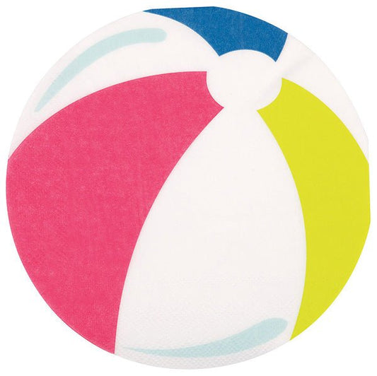 Beach Ball Shaped Birthday Luncheon Napkins (Pack of 16) - The Party Marketplace
