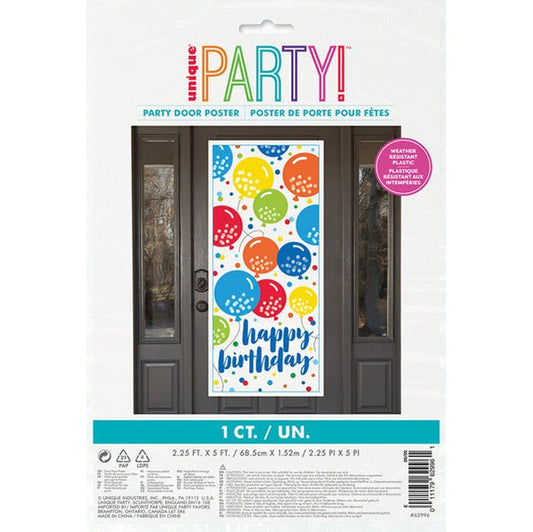 Birthday Balloon Cheer "Happy Birthday" Door Poster - The Party Marketplace