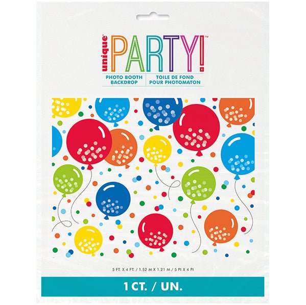 Birthday Balloon Cheer Photo Booth Backdrop - The Party Marketplace